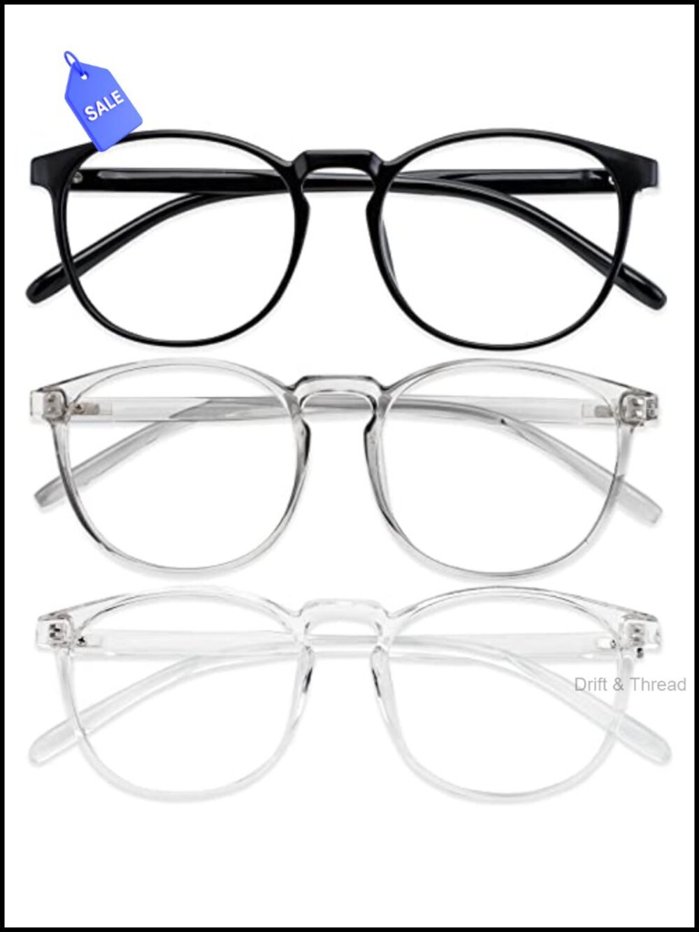 Round Blue Light Blocking Glasses TR Frame Computer Gaming